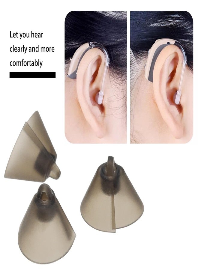 Micro Traders 10pcs Hearing Aid Domes Soft Silicone Receiver Tulip Domes Audiphone Ear Tips Replacements Earbud Audiphone Invisible Tip Domes Transparent Black - Image 3